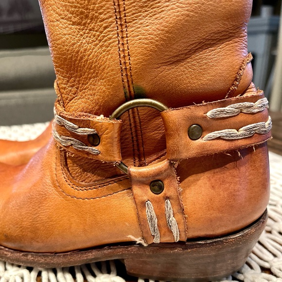 Bed Stu Women’s Harness Moto Cobbler Series Tan Brown Leather Boots - Picture 4 of 9